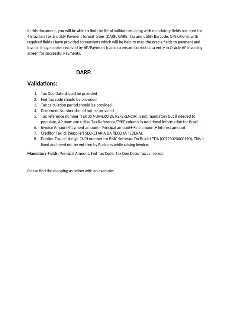 DARF Payment Validation Guidelines | PDF | Taxes