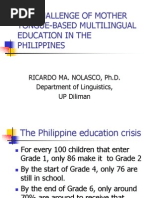 Download Mother Tongue-based Multilingual Education in the Philippines Dr Ricardo Ma Nolasco by theteachingteacher SN84631600 doc pdf