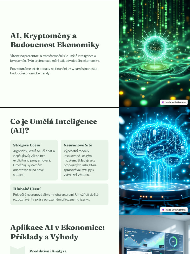 AI Kryptomeny A Budoucnost Ekonomiky | PDF