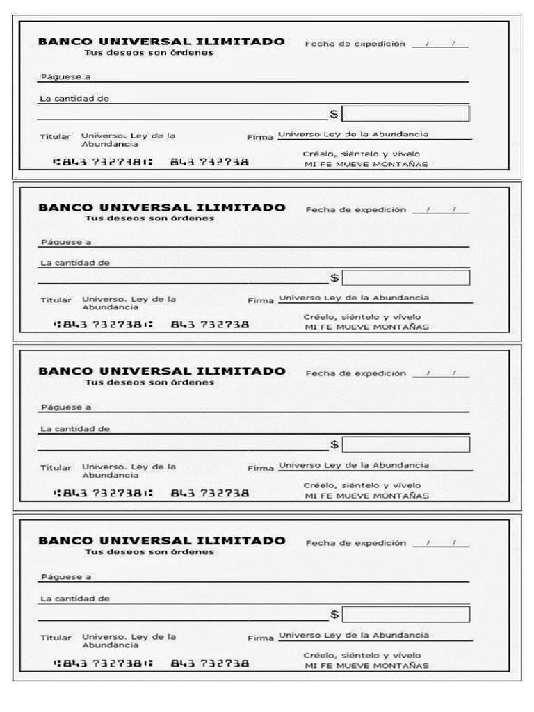 Plantilla Cheques | PDF