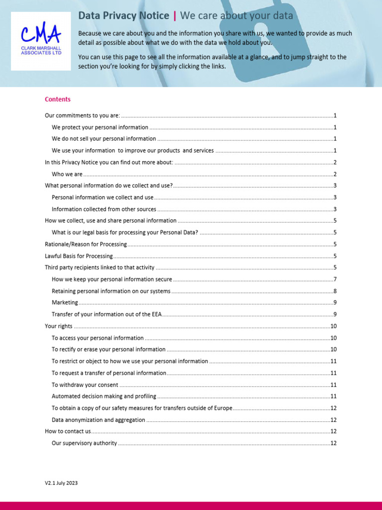 2 Data Privacy Notice - CMA AR | PDF | Terrorism Financing | Money ...