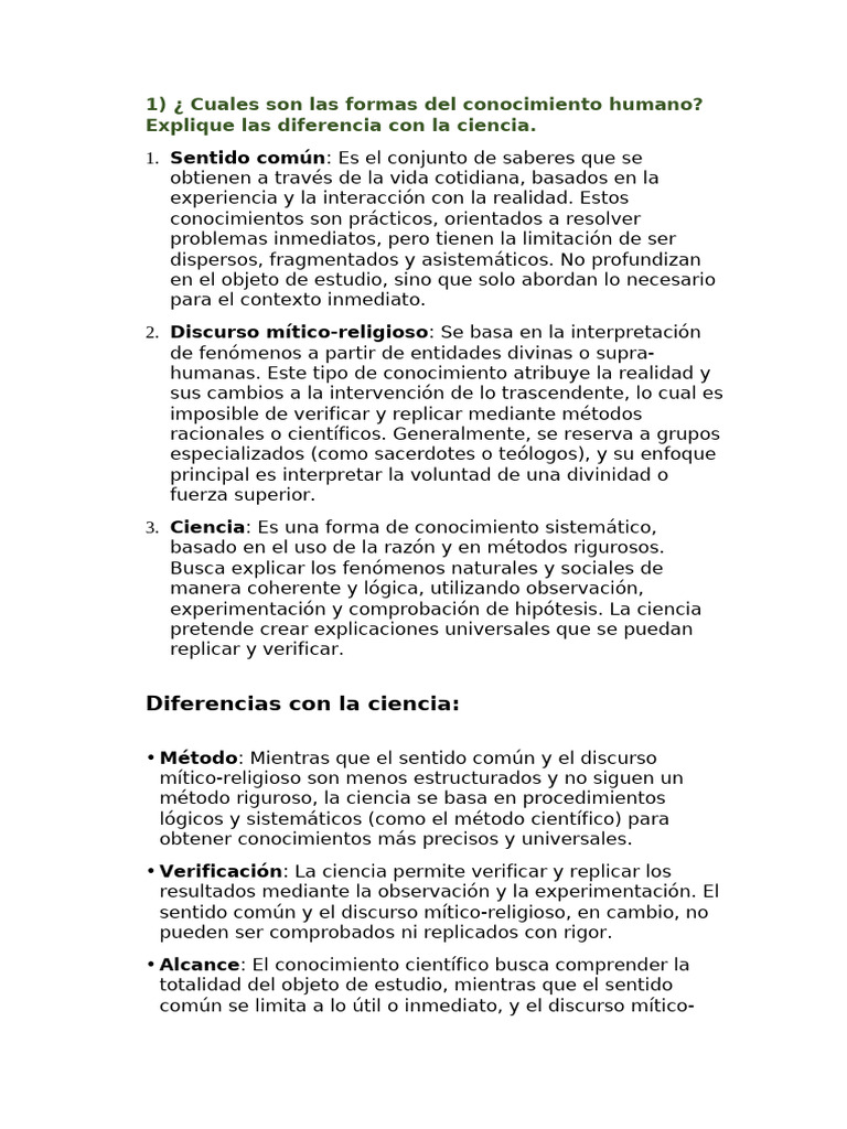 Formas de conocimiento humano y ciencia | PDF | Conocimiento | Método ...