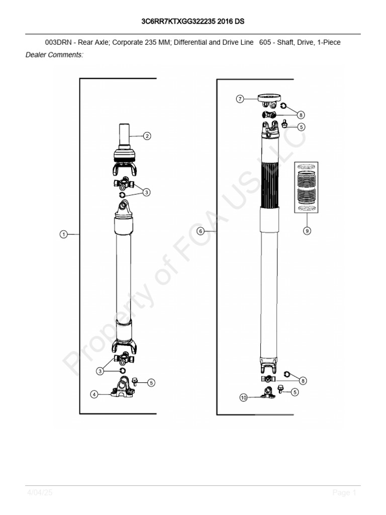 2016 DS Rear Axle Specifications | PDF