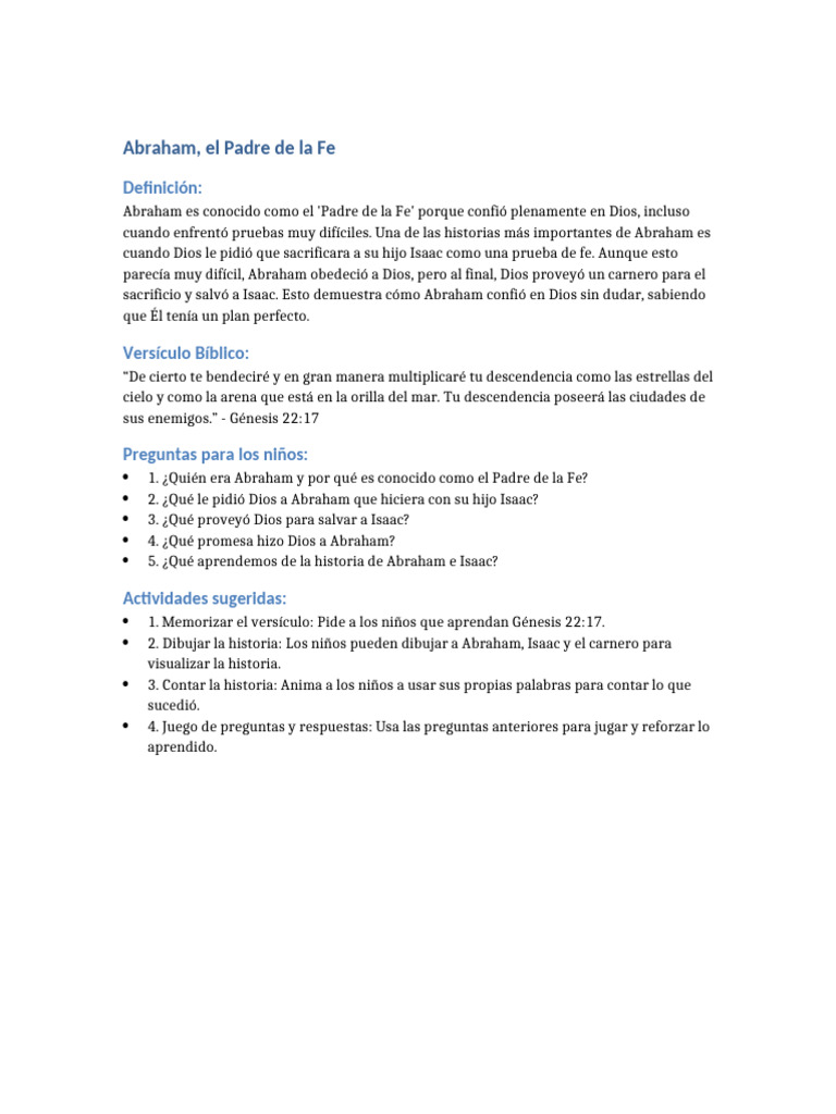 Abraham El Padre de La Fe | PDF