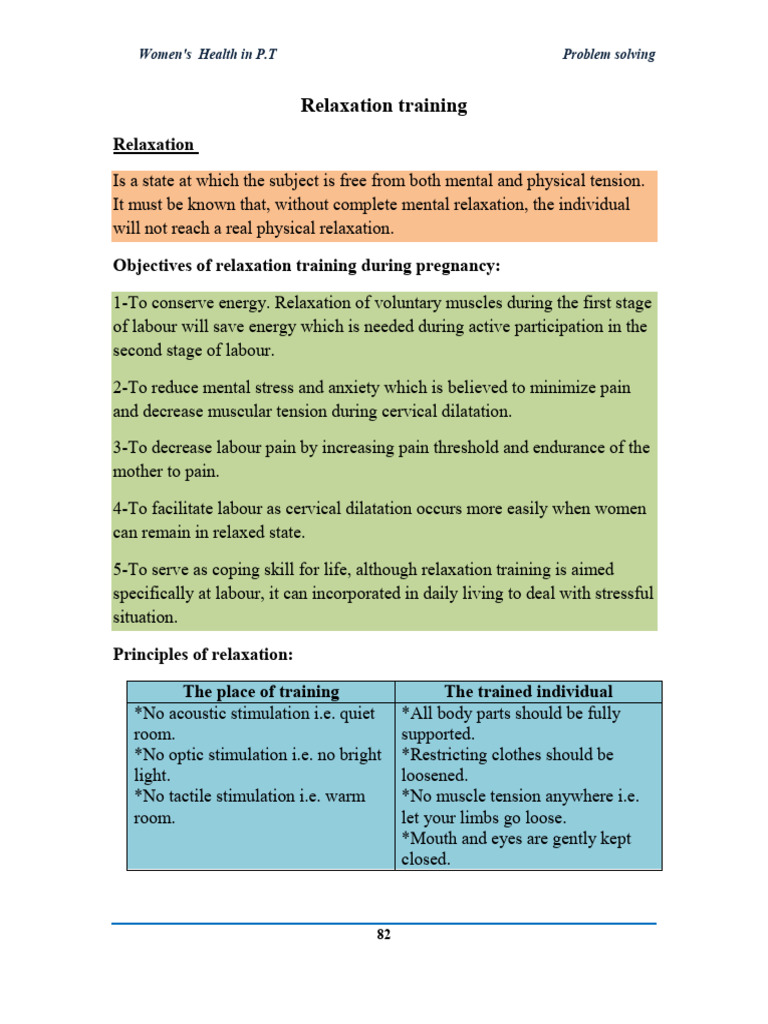 Relaxation Training | PDF | Anatomical Terms Of Motion | Muscle Contraction