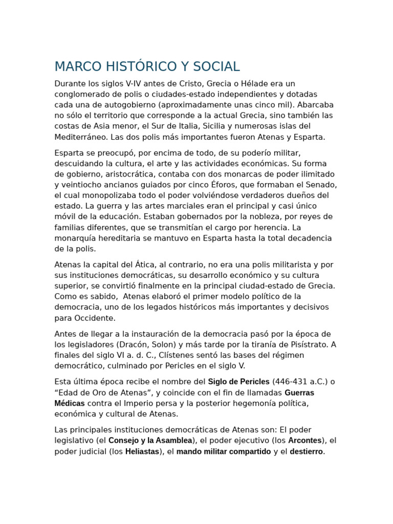 El Siglo de Pericles en Atenas | PDF | Antigua Grecia | Esparta