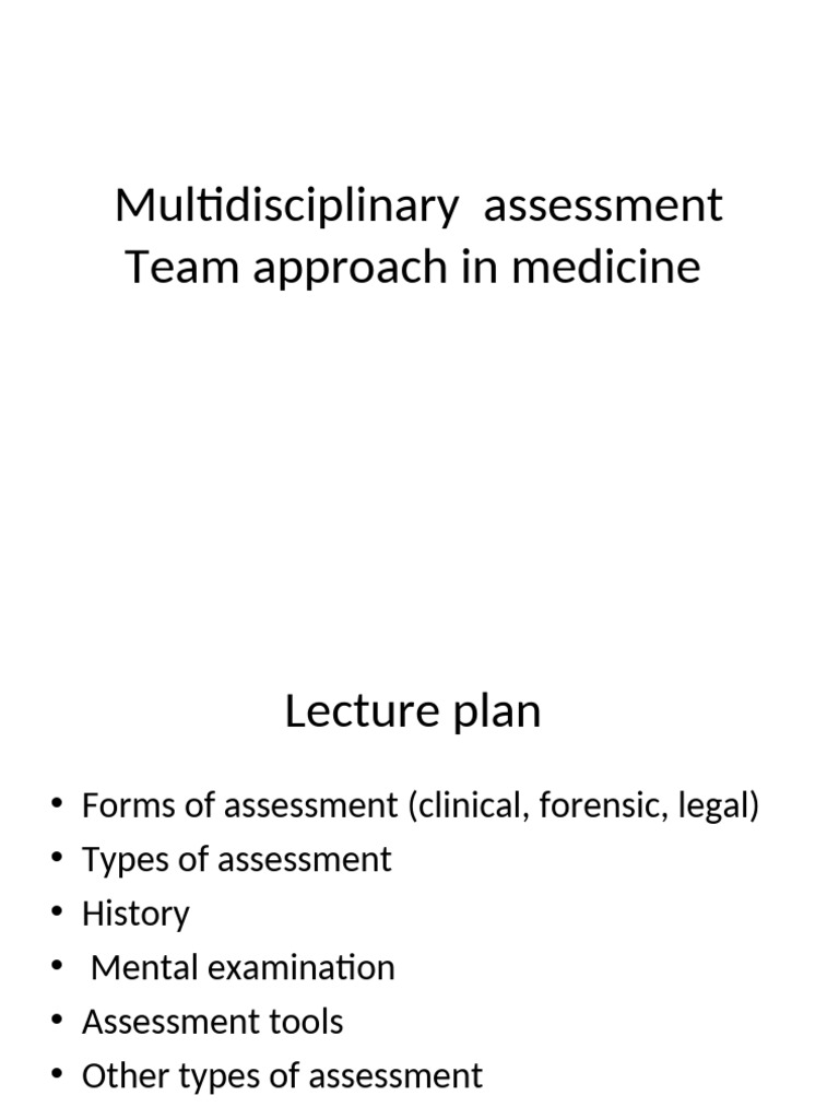 Multidisciplinary Mental Health Assessment | PDF | Occupational Therapy ...