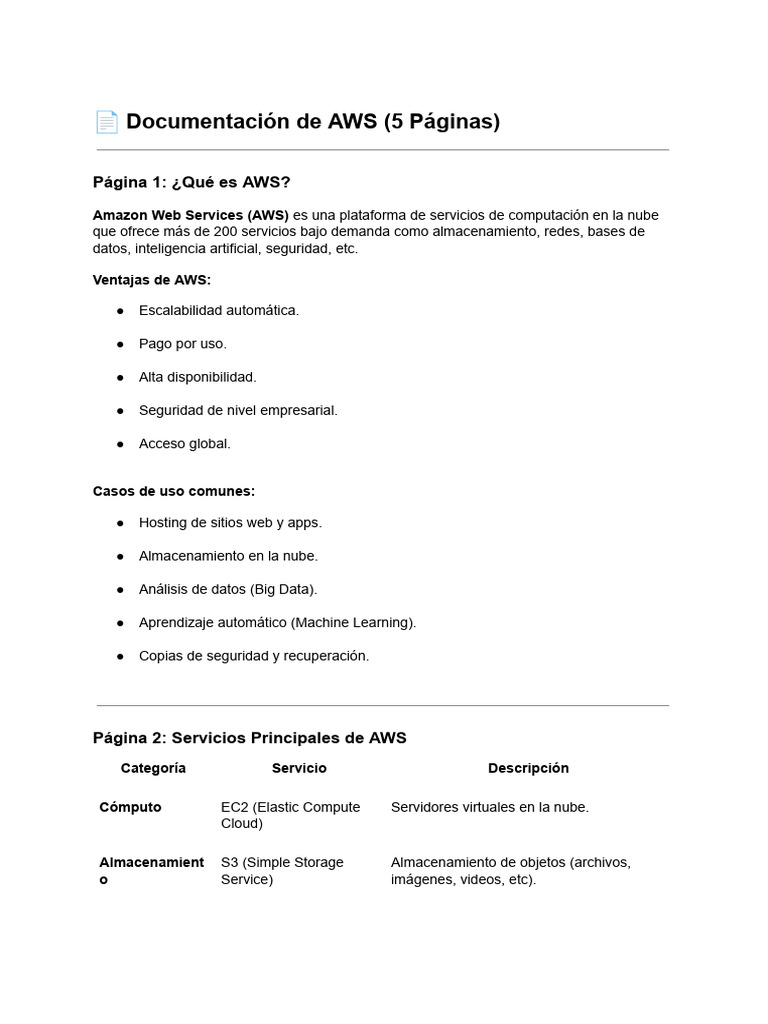 Guía Básica de AWS en Español | PDF | Servicios web de Amazon ...