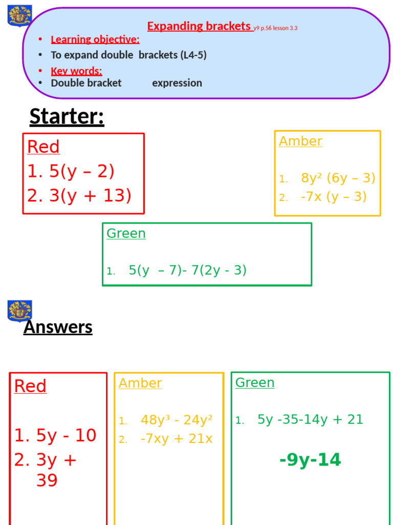 Expanding Double Brackets Guide | PDF | Mathematics | Elementary ...