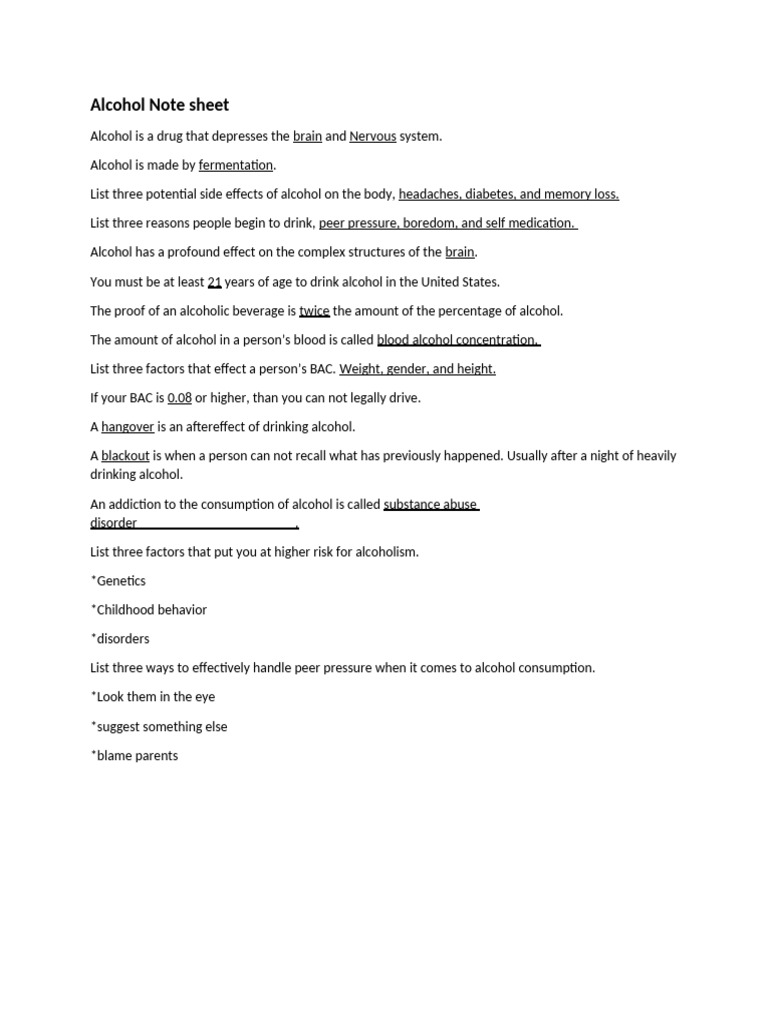 Alcohol Notes | PDF