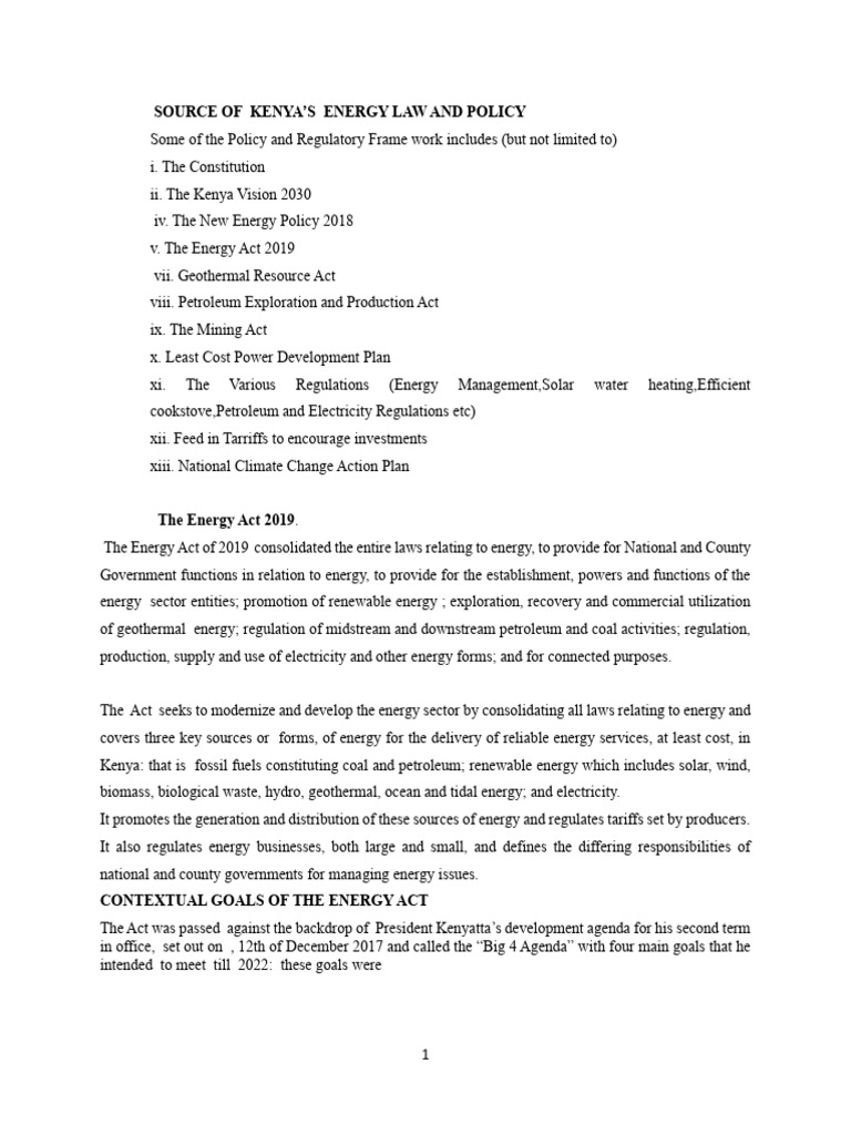 Energy Law Handout 3 | PDF | Renewable Energy | Energy Policy Of The ...