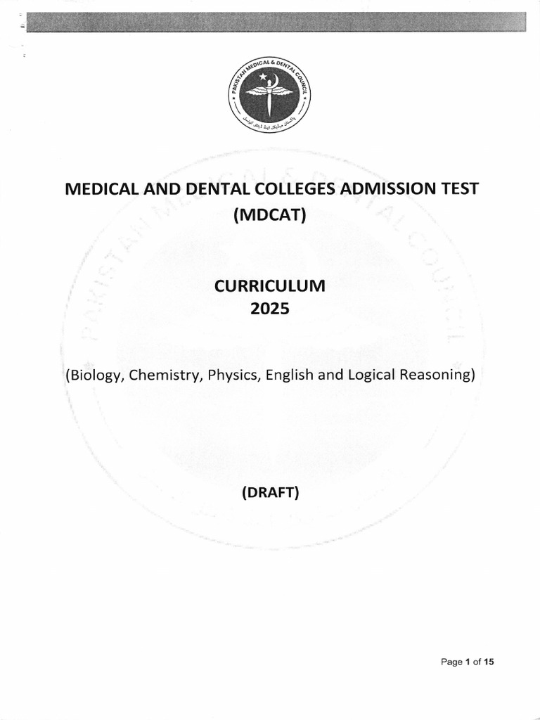 MDCAT 2025 Draft Syllabus Overview | PDF | Waves | Chemical Bond