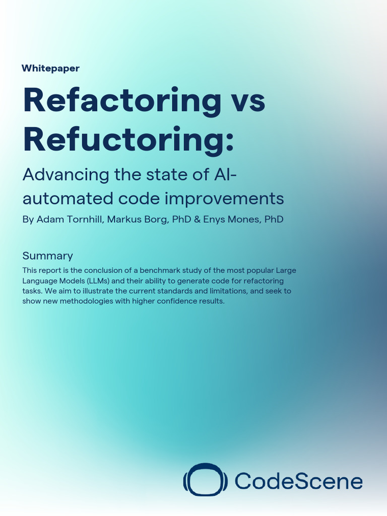 Refactoring Vs Refuctoring Advancing The State of AI Automated Code ...