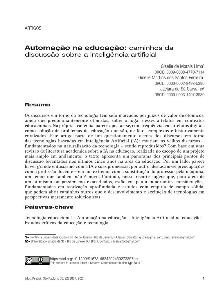 IA na Educação: Desafios e Oportunidades | PDF | Aprendizado ...