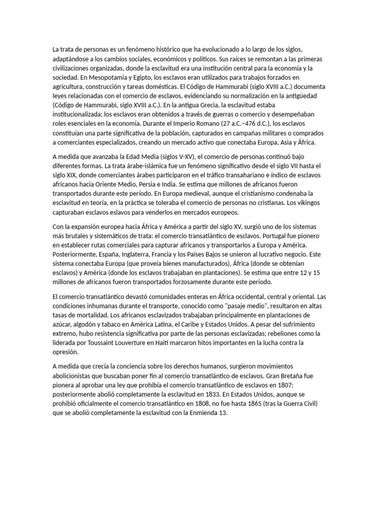 Historia Trata Yoris Version S | PDF | Trata de personas | Derechos humanos