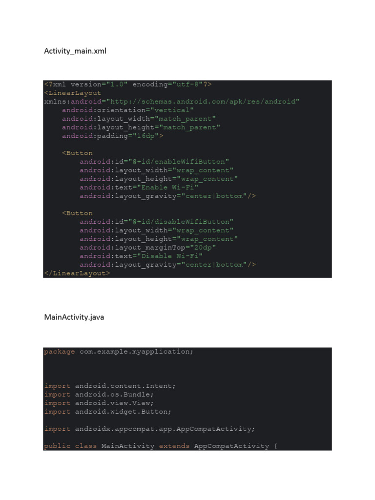 Wi-Fi Control App for Android | PDF | Android (Operating System ...