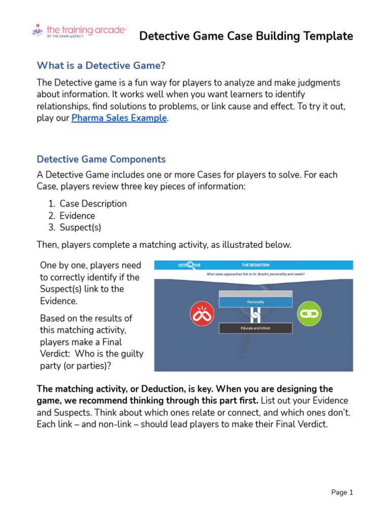 Detective Game Case Template | PDF | Cognition | Cognitive Science