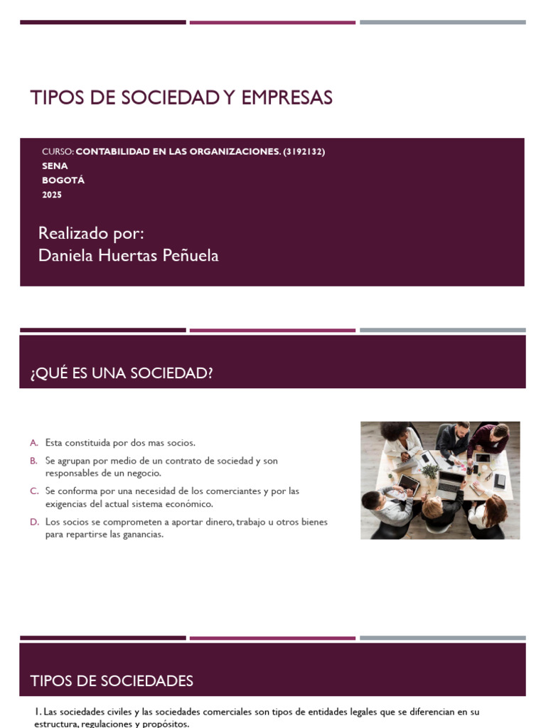 Tipos de Sociedades y Empresas | PDF | Sociedad de responsabilidad ...