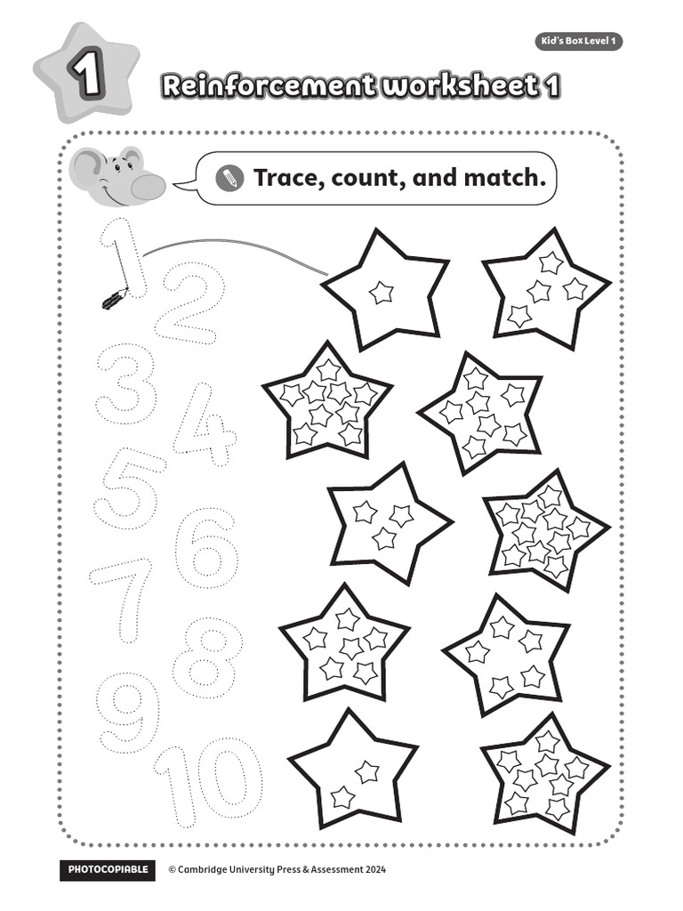 KidsBox AE Level1 Unit1 Reinforcement Worksheet 1 | PDF