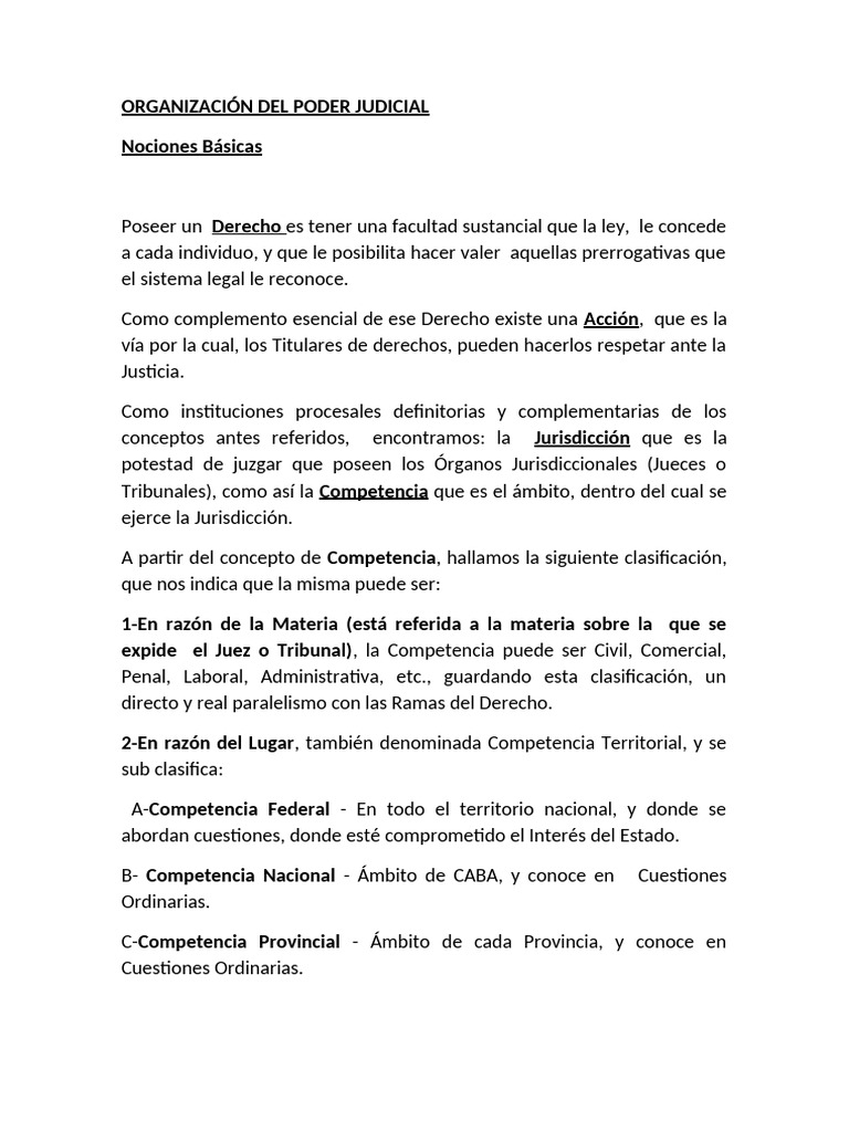 Organizaciã - N de La Justicia - Unidad I | PDF | Judicaturas ...