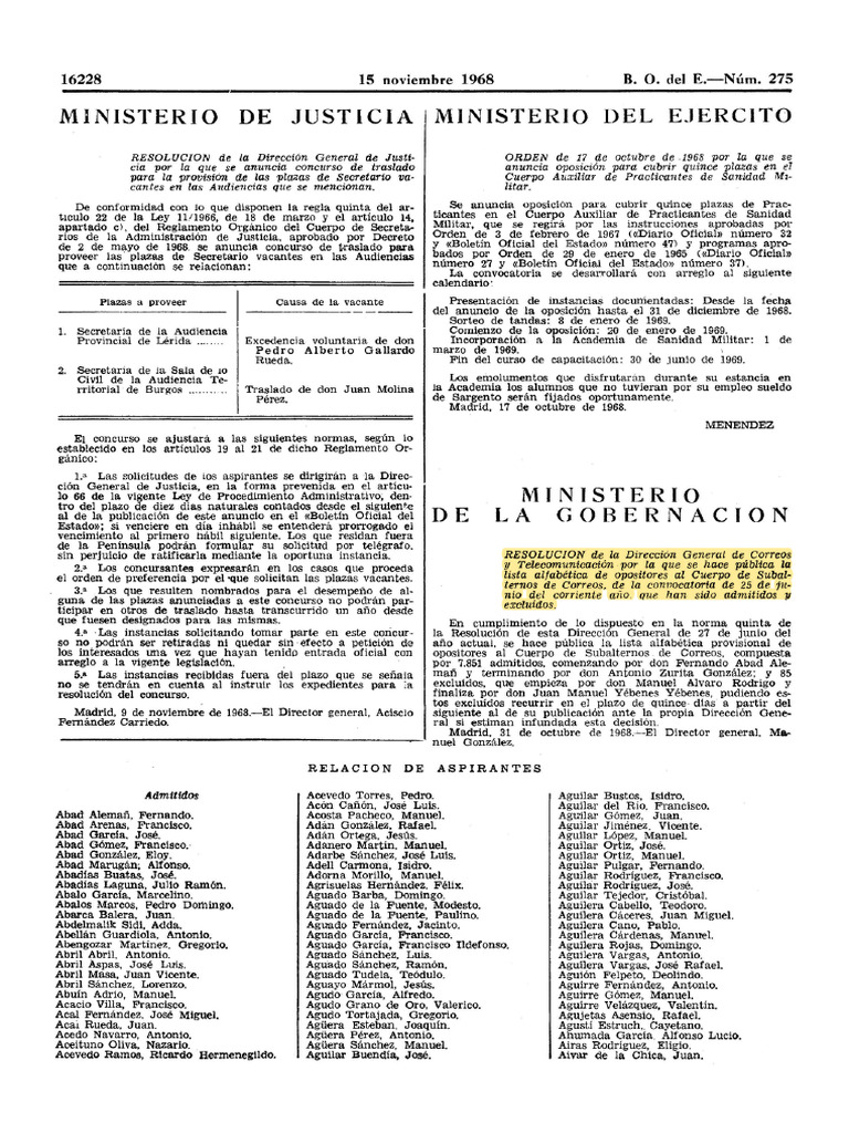 1968 - Fco Morata Oposicion Cuerpo Subalternos Correos | PDF