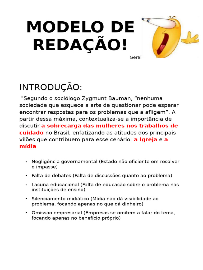 Redação sobre Violência contra Mulheres | PDF | Igreja cristã