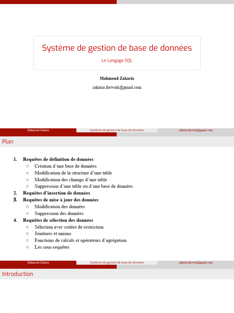 Introduction au SGBD et SQL | PDF | Bases de données | SQL