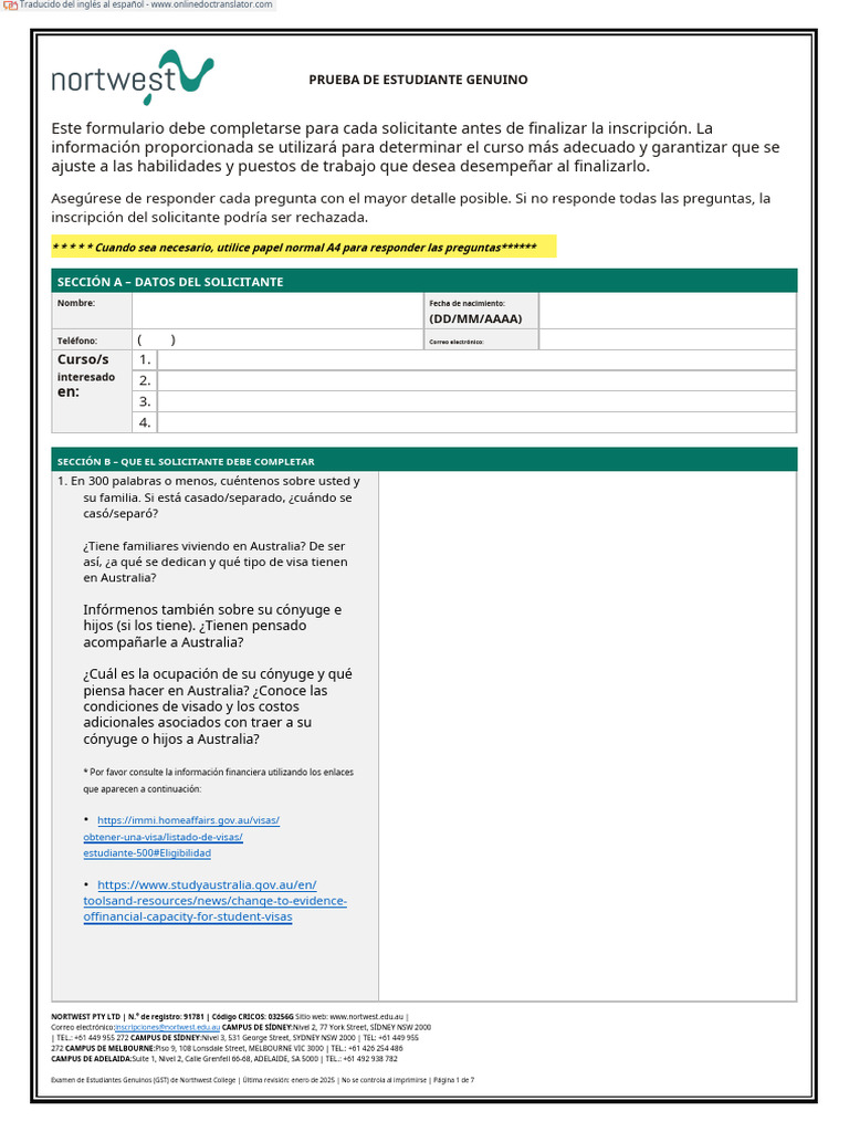 NW - GST Form - En.es | PDF | Internet