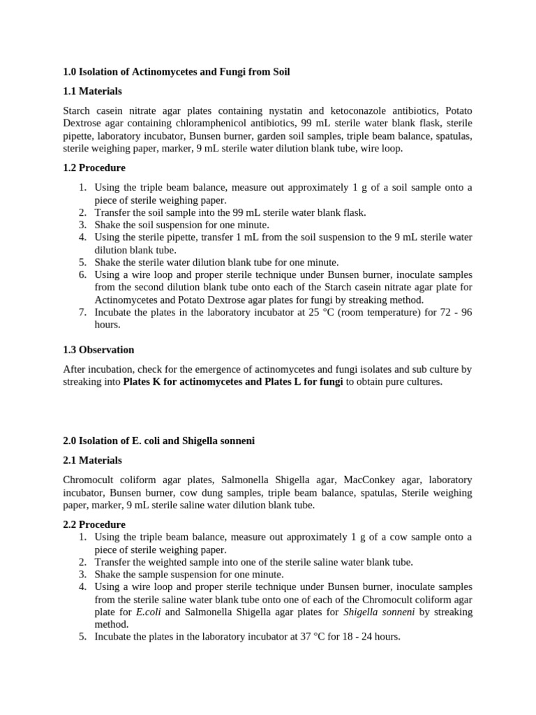 Laboratory Exam Procedure | PDF | Microbiology | Biology