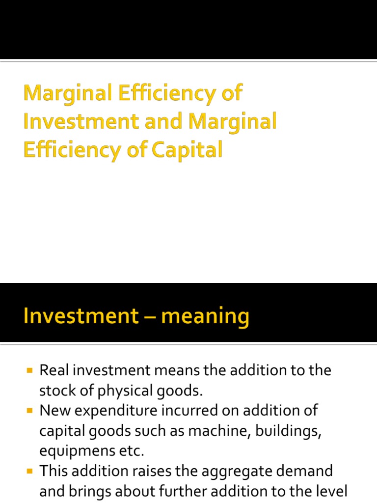 Marginal Efficiency of Capital | PDF | Interest | Economics