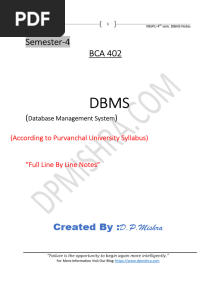 DBMS BCA 4th Sem. Mohd Kaif