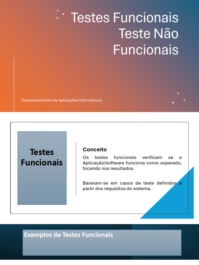 Testes Funcionais e Não Funcionais em Software | PDF | Testes de ...