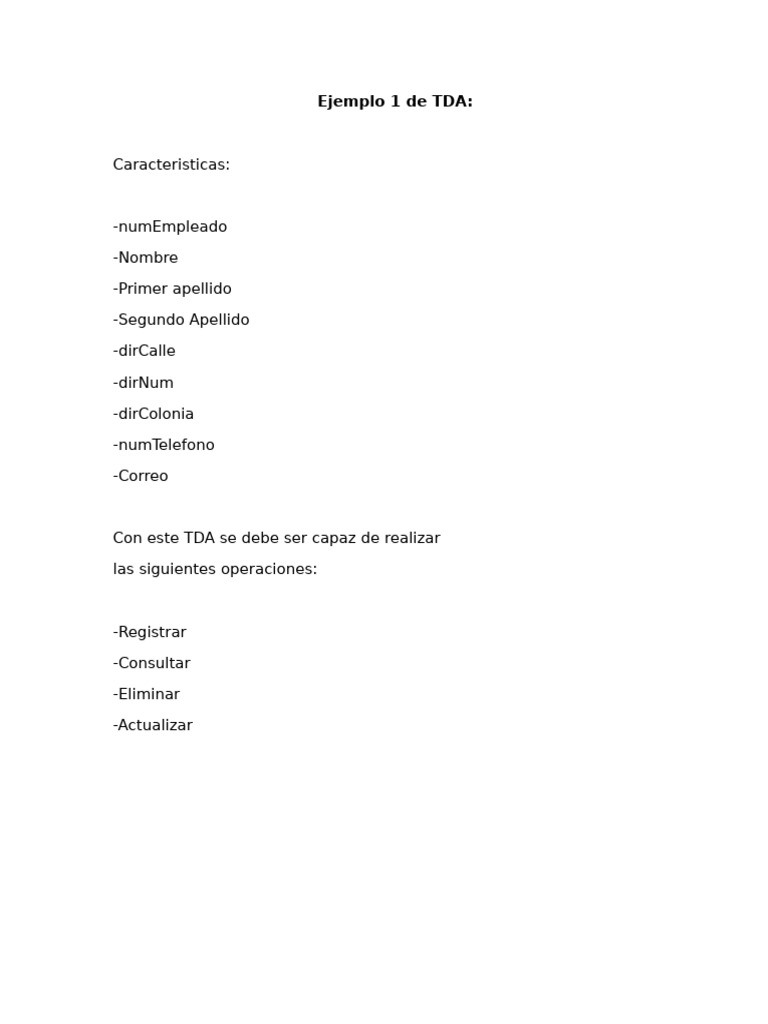 Ejemplos de TDA en Programación | PDF | Tipo de datos | Informática