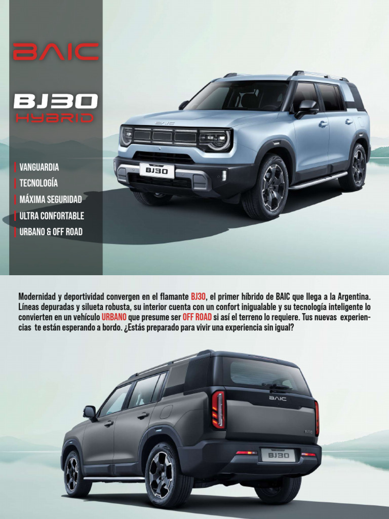 Ficha Técnica del BAIC BJ30 Híbrido | PDF | Airbag | Tracción en las ...