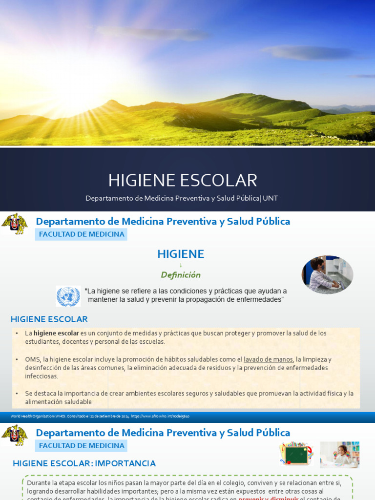 Importancia de la Higiene Escolar | PDF | Higiene | Lavado de manos