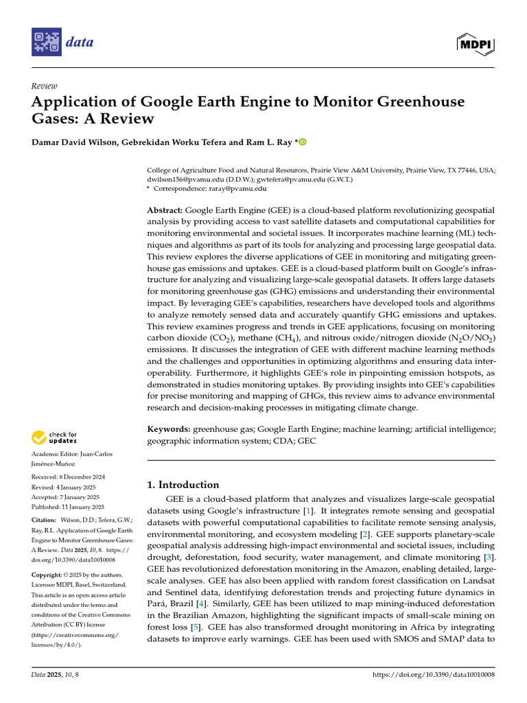 Google Earth Engine for GHG Monitoring | PDF | Greenhouse Gas ...
