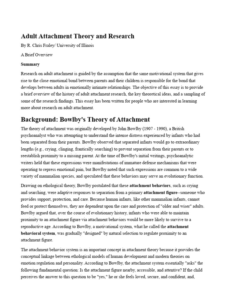 Attachment Article-1-1 - 1 - 2 | PDF | Attachment Theory ...