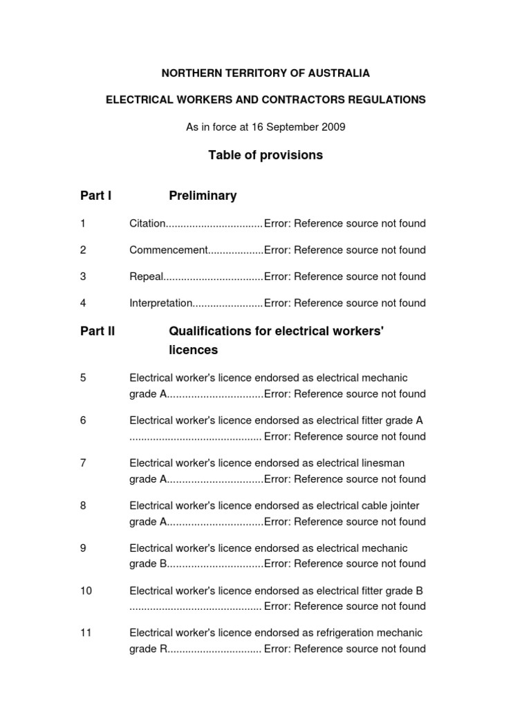 NT Electrical Workers Regulations PDF Apprenticeship Electrician