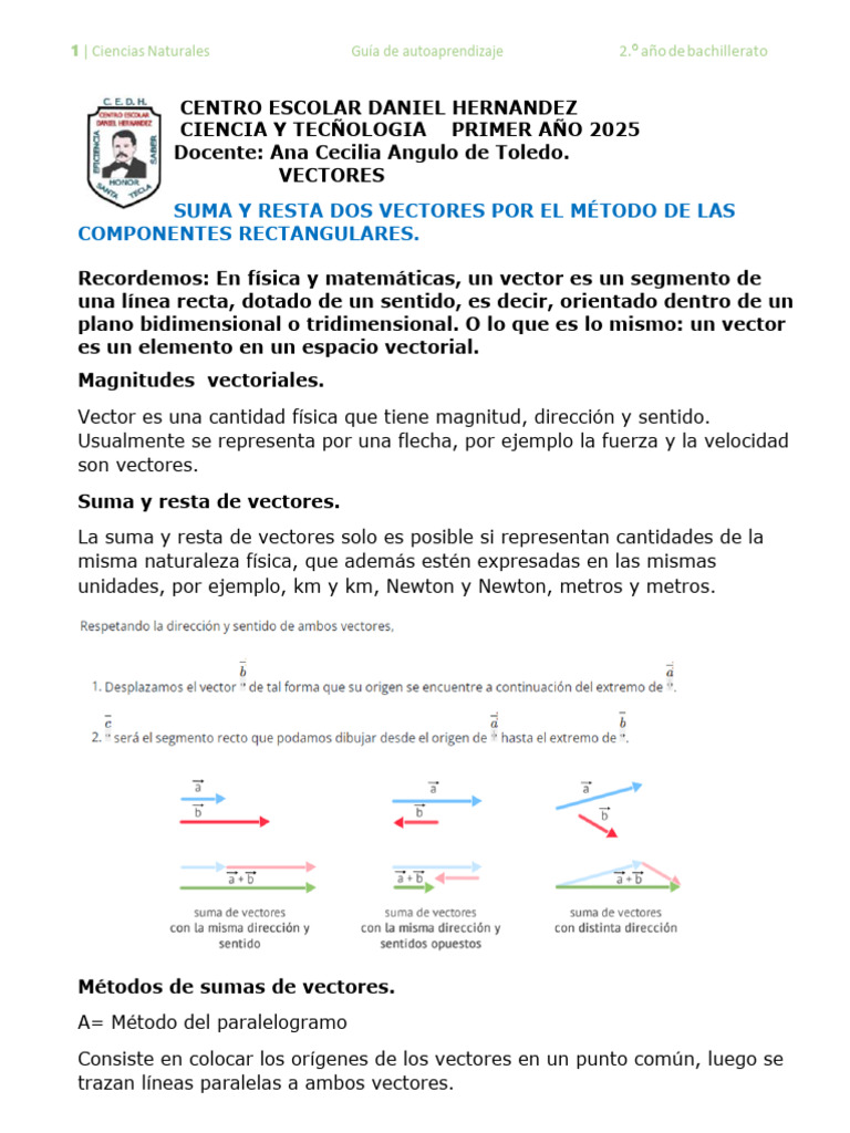 Suma y Resta de Vectores en Física | PDF | Vector Euclidiano | Triángulo