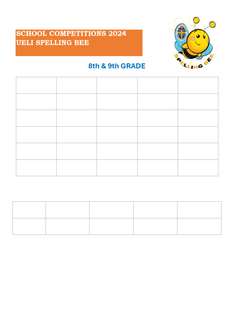 8th & 9th Grade Spelling Bee Words | PDF