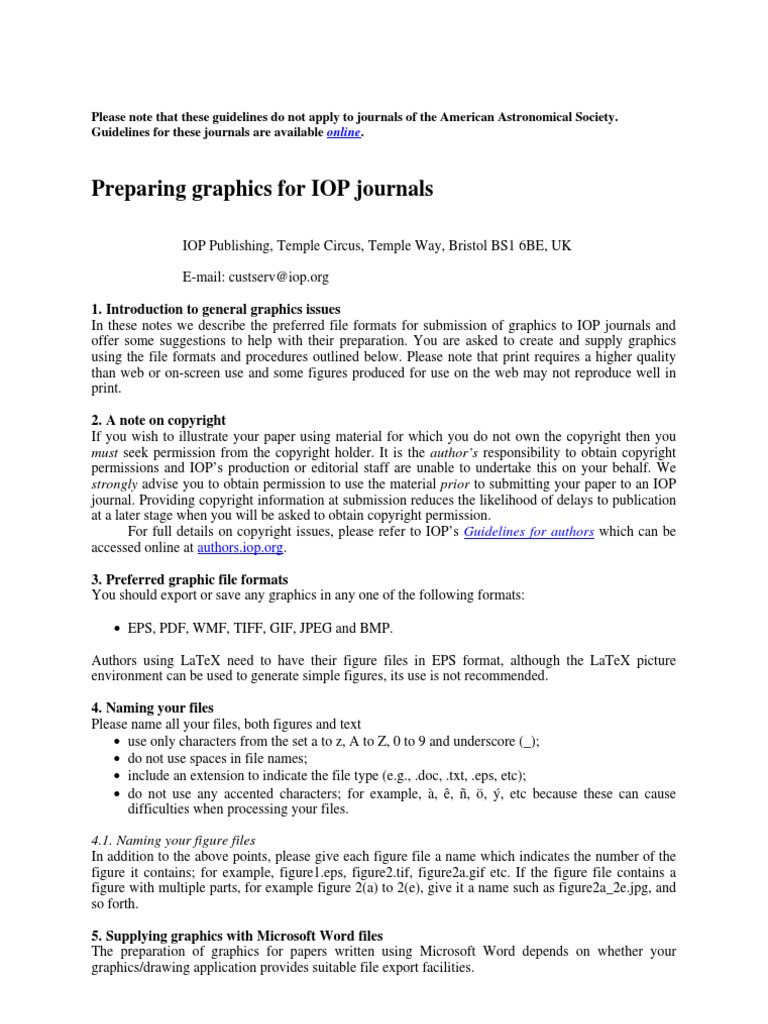 Preparing Graphics For IOP Journals: 1. Introduction To General ...