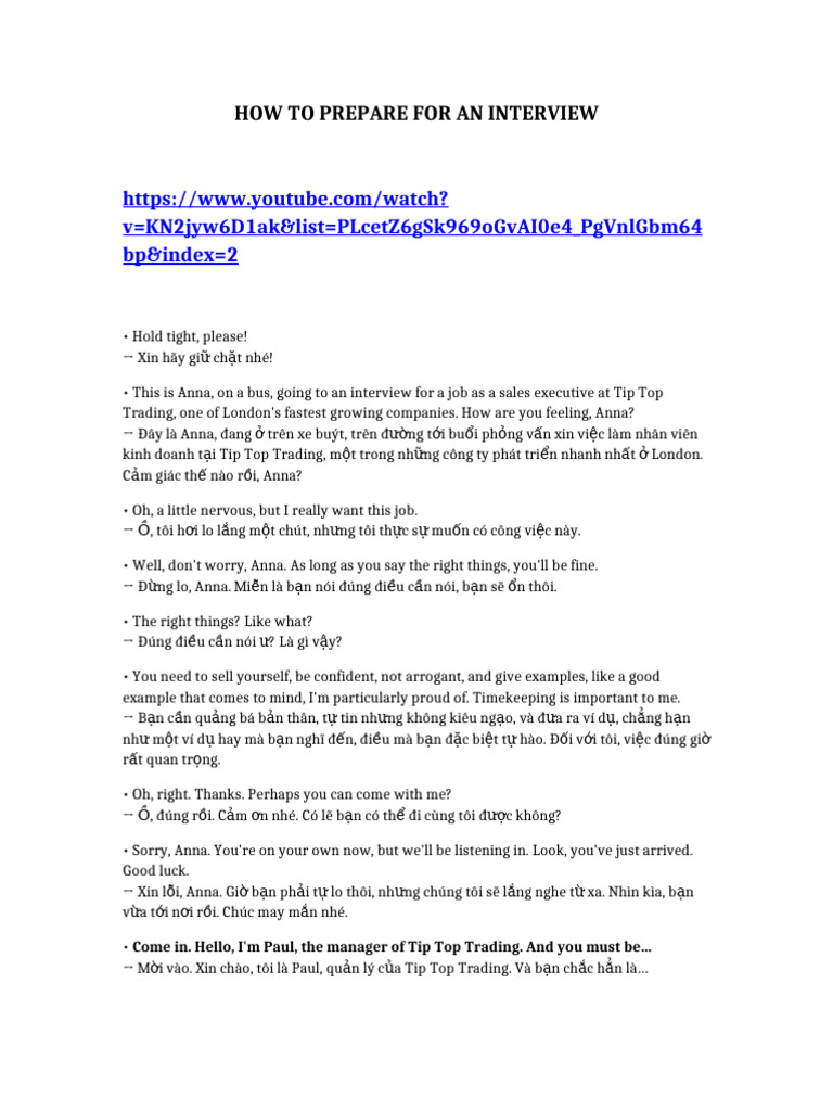 How To Prepare For An Interview | PDF