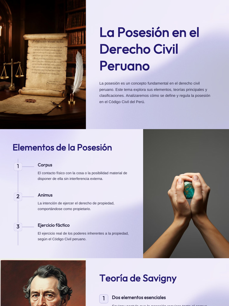 La Posesión en el Código Civil Peruano | PDF | Posesión (Ley) | Propiedad
