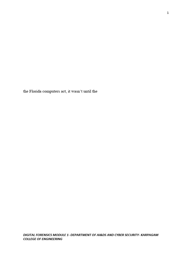 Digital Forensics Module 1 - Notes | PDF | Computer Forensics | Digital ...