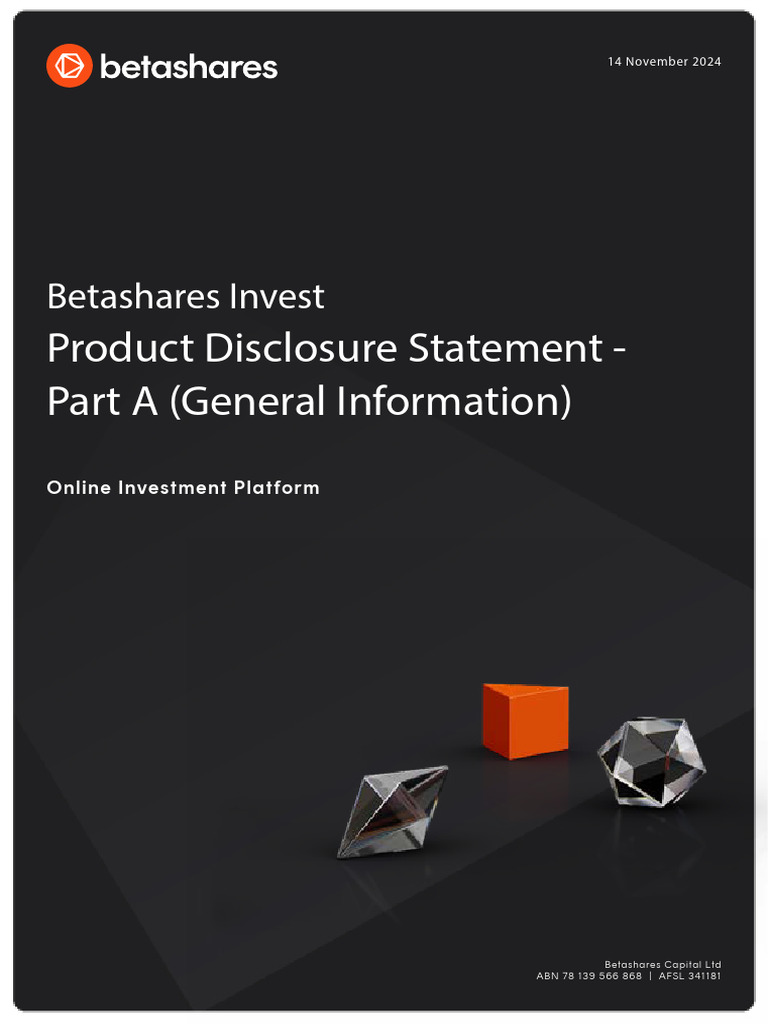 Betashares - Product Disclosure Statement | PDF | Dividend | Investing