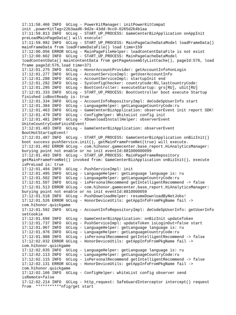 GameCenter Startup Process Log | PDF | Online Services | Computer Data