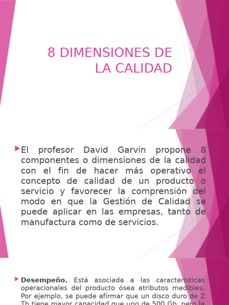 8 Dimensiones de la Calidad según Garvin | PDF | Ingeniería de ...