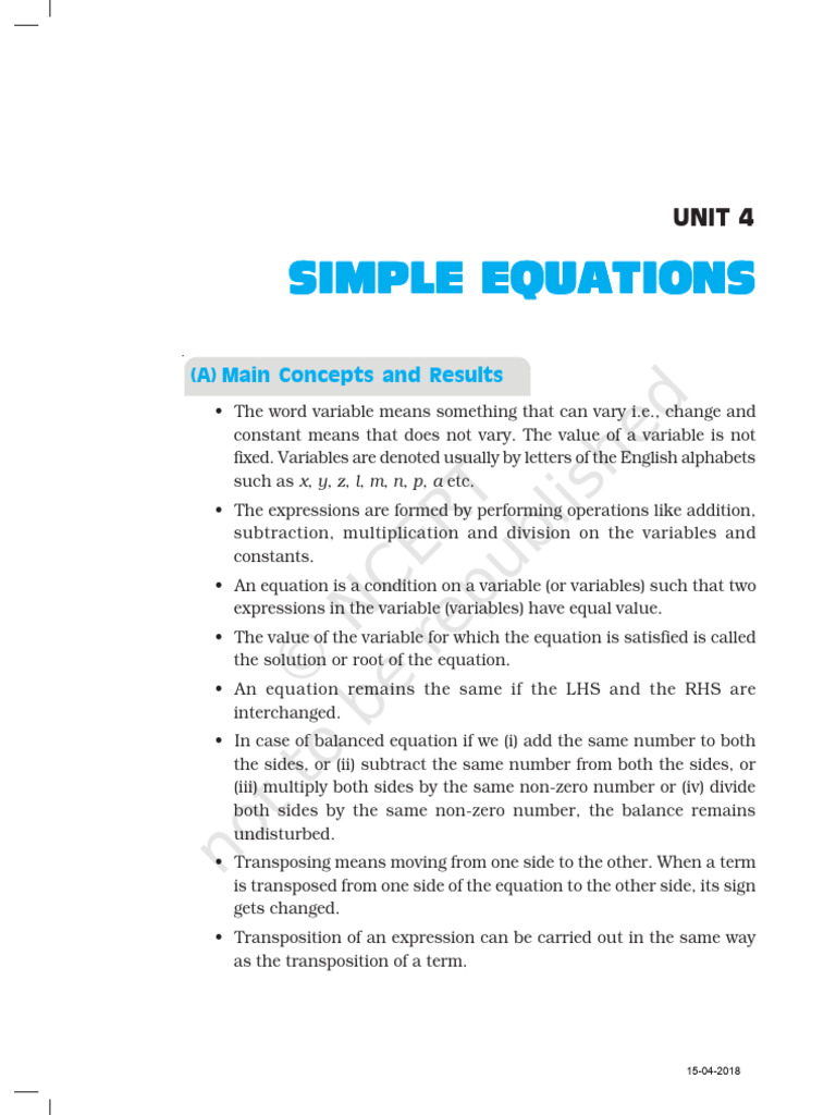 Simple Equations Explained | PDF | Angle | Equations