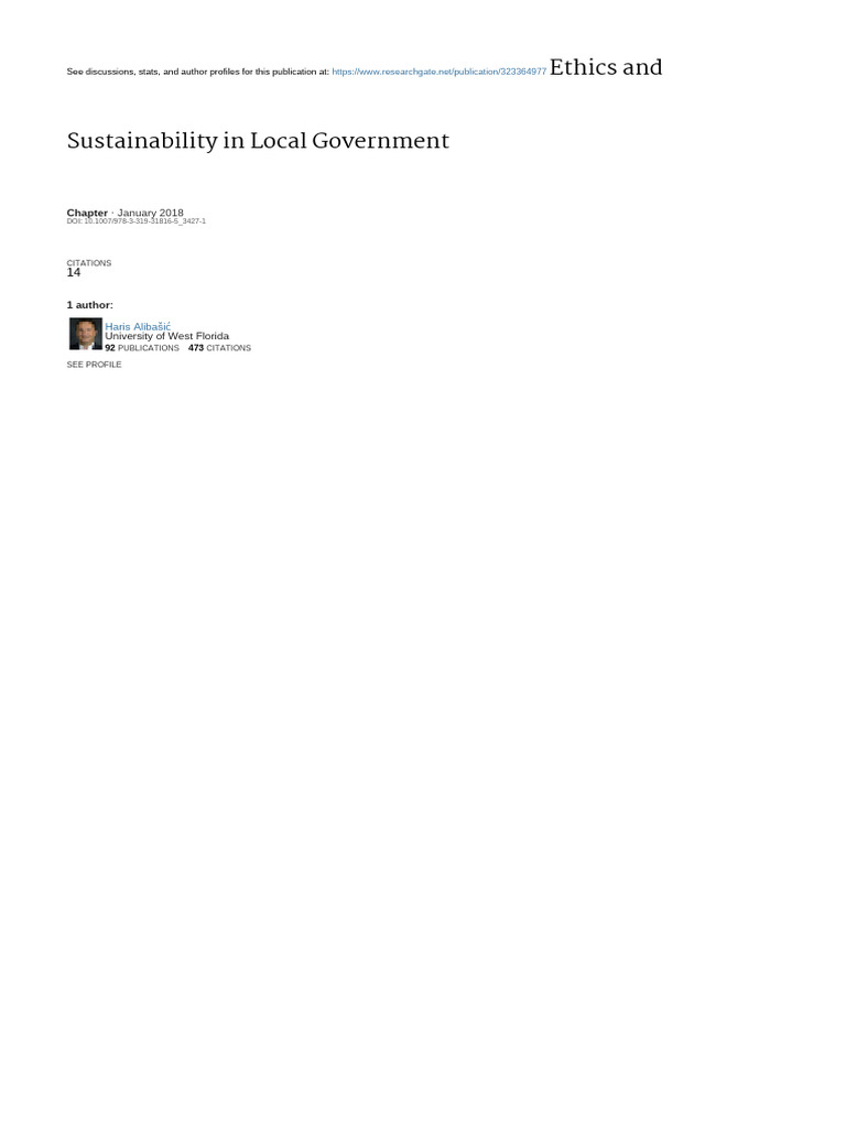 Ethics and Sustainability in Local Government | PDF | Sustainability ...
