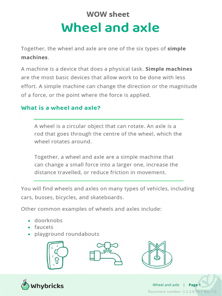 Understanding Wheel and Axle Mechanics | PDF | Friction | Axle